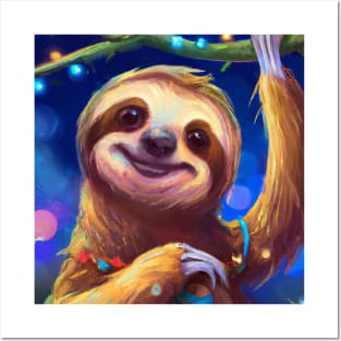 Cute Sloth Drawing Posters and Art